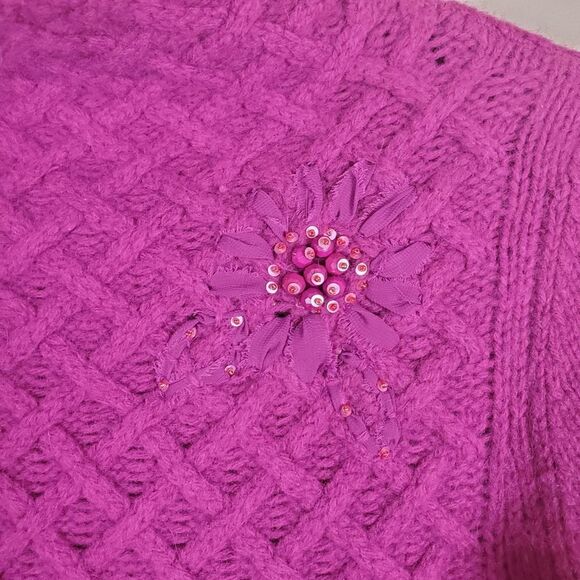 Moda International Purple Wool Blend Mock Neck Sweater - Picture 4 of 5